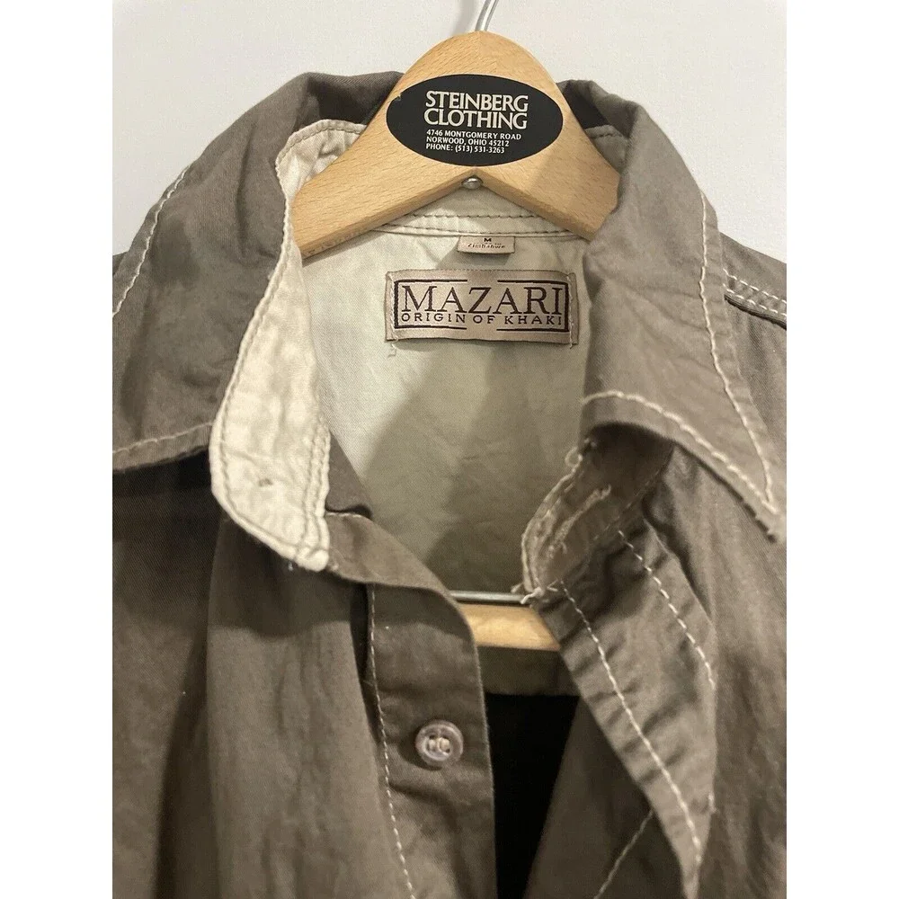 Vintage Mazari Origin of Khaki Mens Mokore Safari Zimbabwe Mozambique Shirt Sz M - Picture 3 of 6